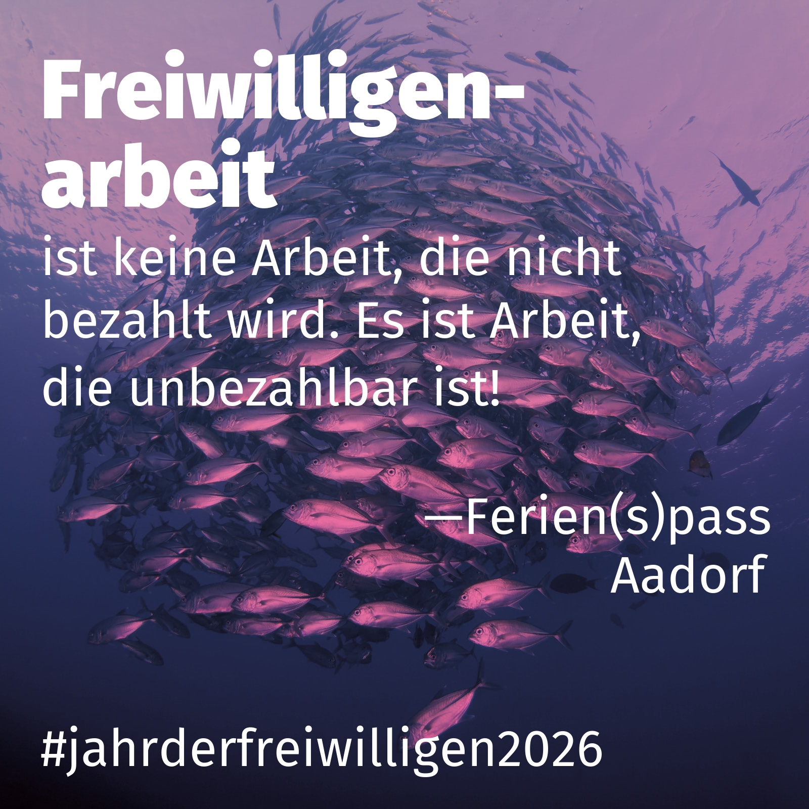 ist keine Arbeit, die nicht bezahlt wird. Es ist Arbeit, die unbezahlbar ist!