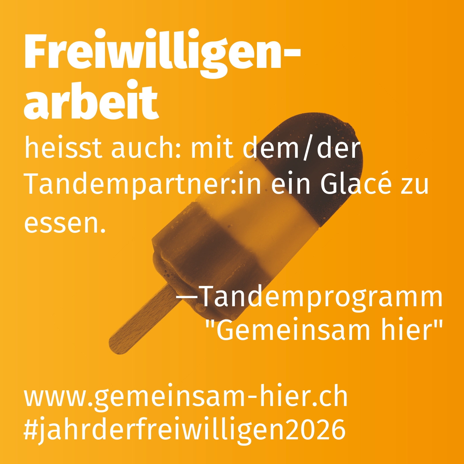 heisst auch: mit dem/der Tandempartner:in ein Glacé zu essen.