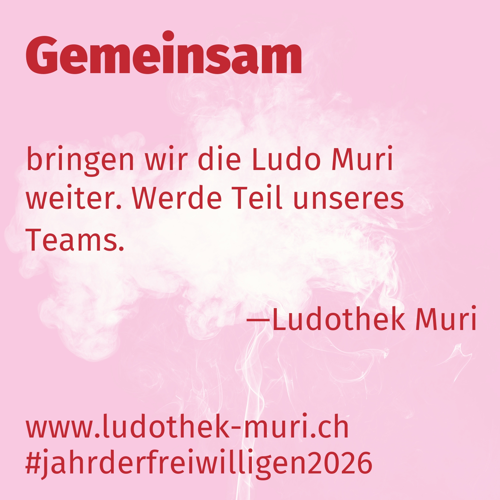 bringen wir die Ludo Muri weiter. Werde Teil unseres Teams.