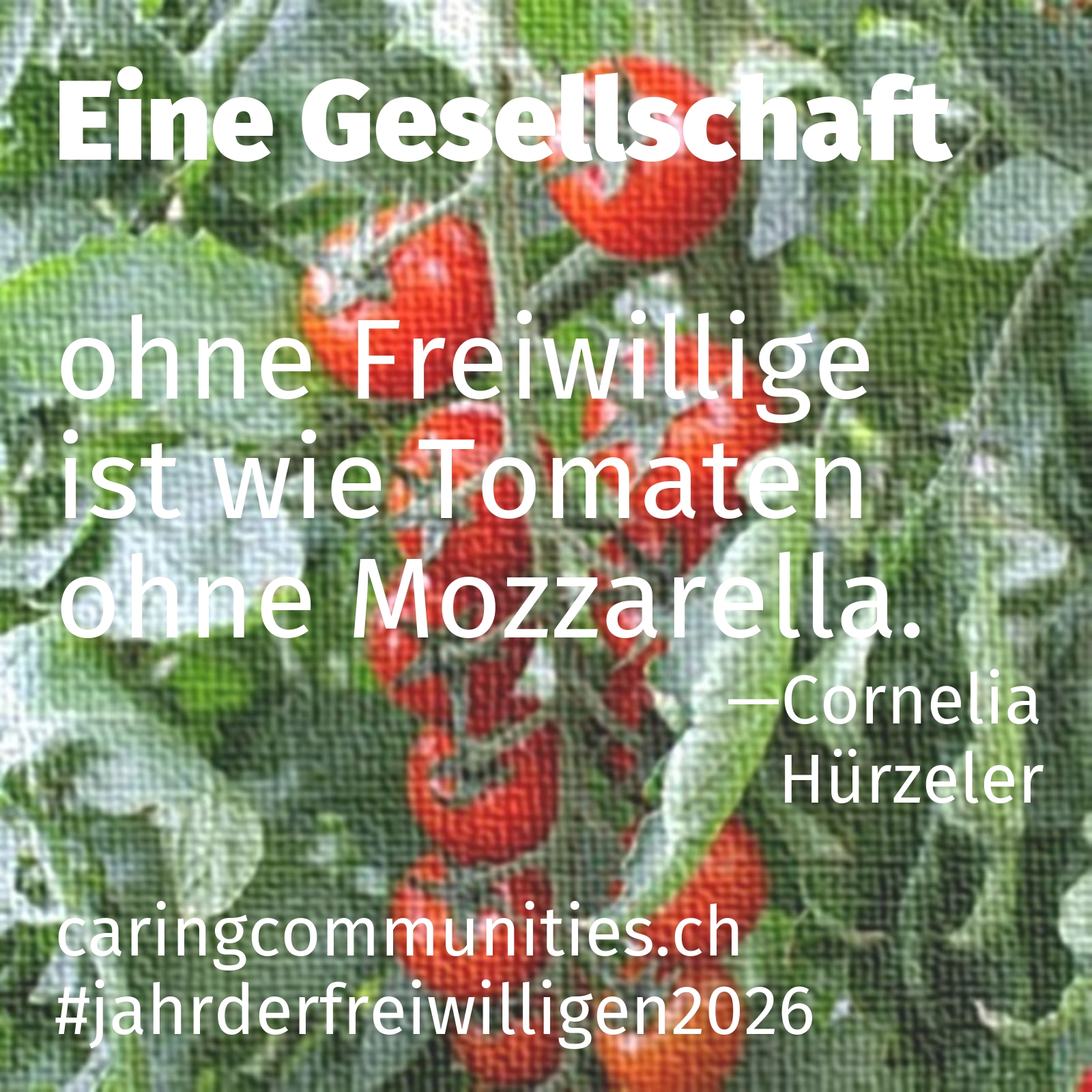 ohne Freiwillige ist wie Tomaten ohne Mozzarella.